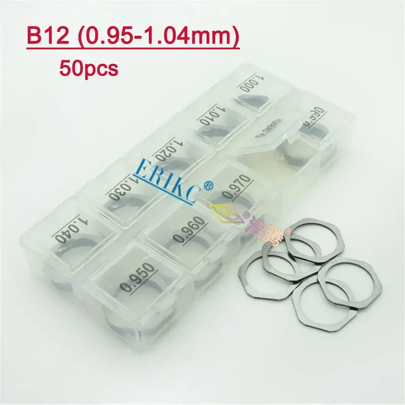 50 Pieces Washer B12 CR Injector Adjustment Shims, New Fuel Injection Washer Size: 0.95mm-1.04mm for BOSCH Injectors