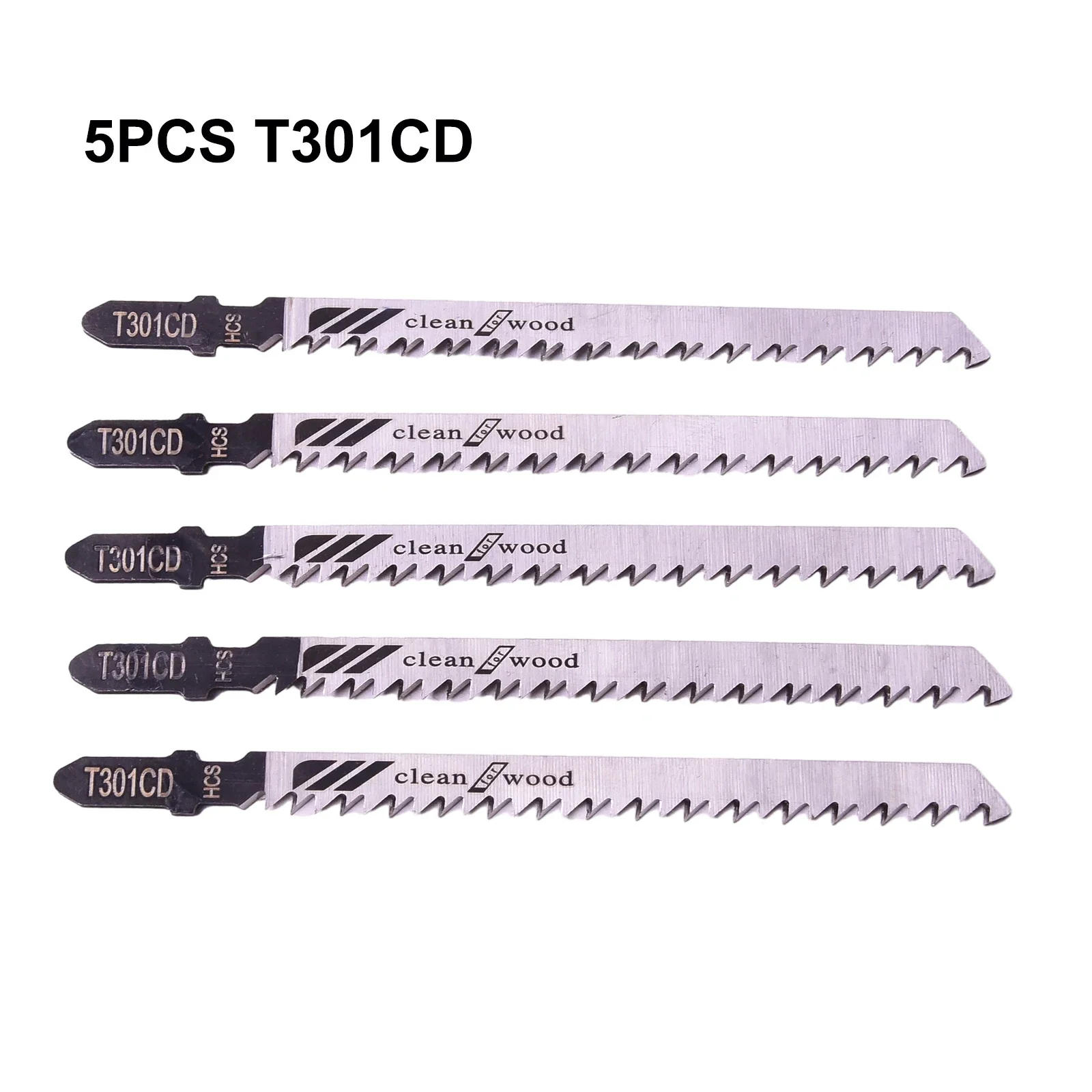 5Pcs T301CD Jigsaw Blade Set High Carbon Steel Reciprocating Saw Blade For Sheet Panels Wood Plastic Metal Cutting Woodworking