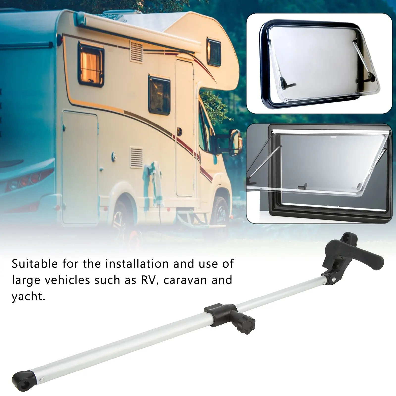 RV Camper Window Auto Stay Lever Lock 310mm For Polyplastic Aluminium Alloy Window Support Rod For Caravan Motorhome Parts