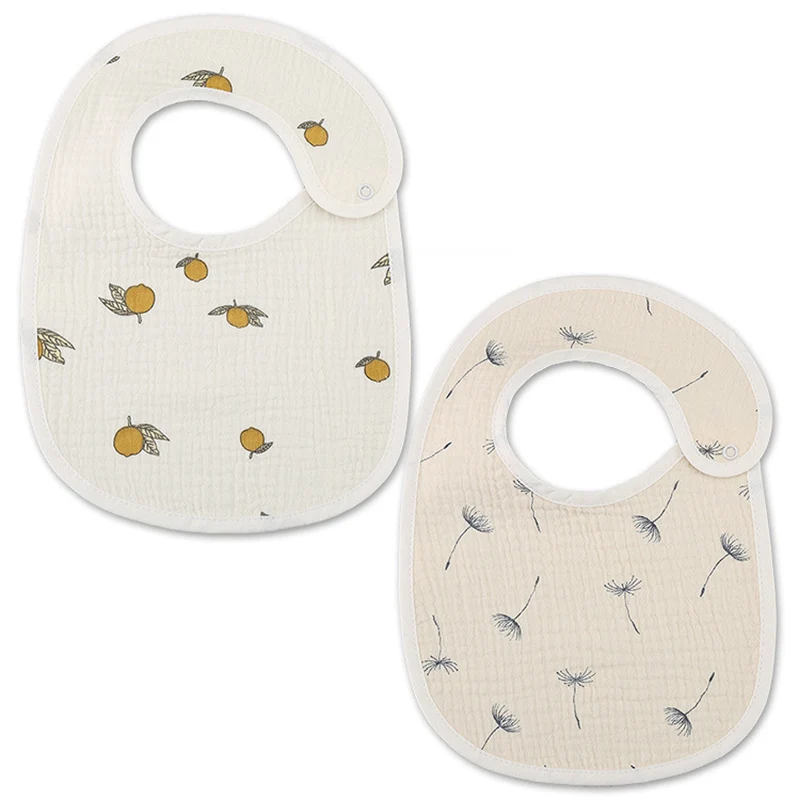 2PC Newborn Cotton Gauze Cartoon Baby Bibs Infant Boys Girls Burp Cloth Thin Scarf Children Feeding Saliva Towel Stuff For Kids