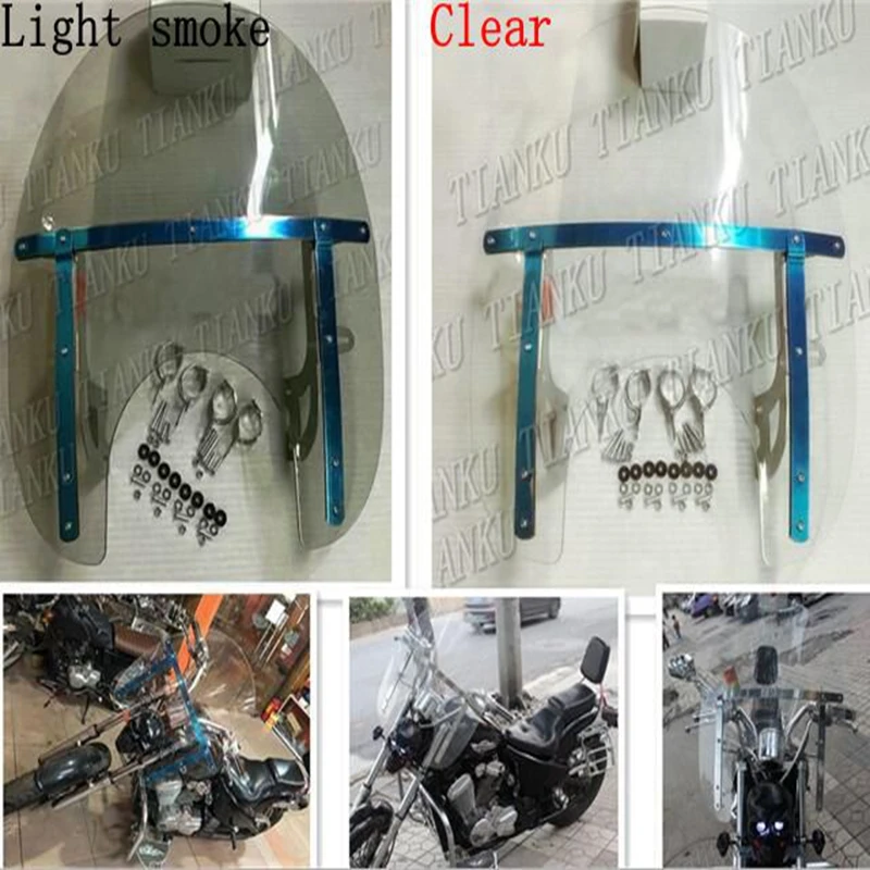 Motorcycle Windshield Windscreen For Honda Shadow Spirit Sabre Aero ACE Steed VLX 400 600 1100 DLX VTX1300 1800 Magna VF 250 750