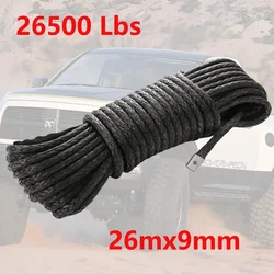 26mx9mm Winch Rope Extension 26500 LBS, Synthetic Winch Cable Line Extension for Off Road Vehicle ATV U TV Truck