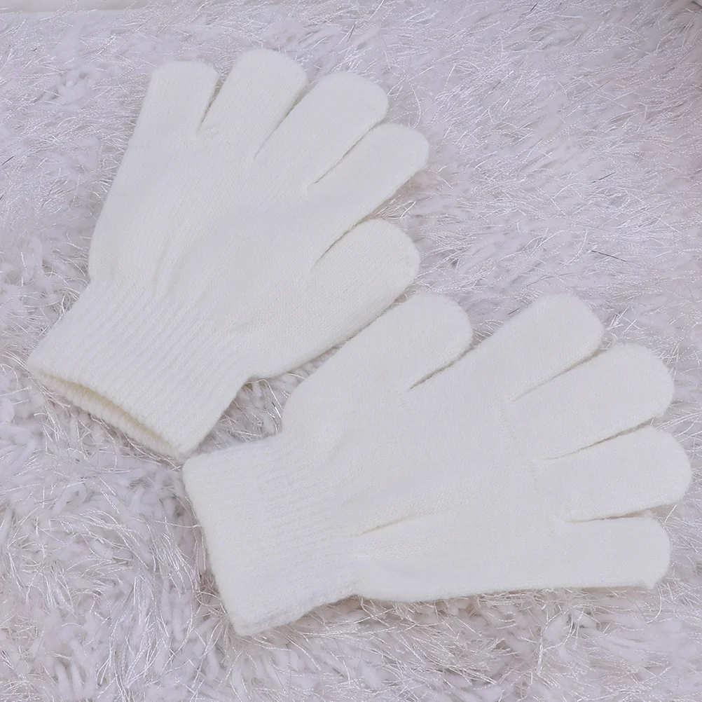 4 أزواج من قفازات التريكو الدافئة للجنسين بخمسة أصابع كاملة الأصابع بلون سادة قفازات شتوية خفيفة الوزن وقابلة للغسل للبرد في الهواء الطلق