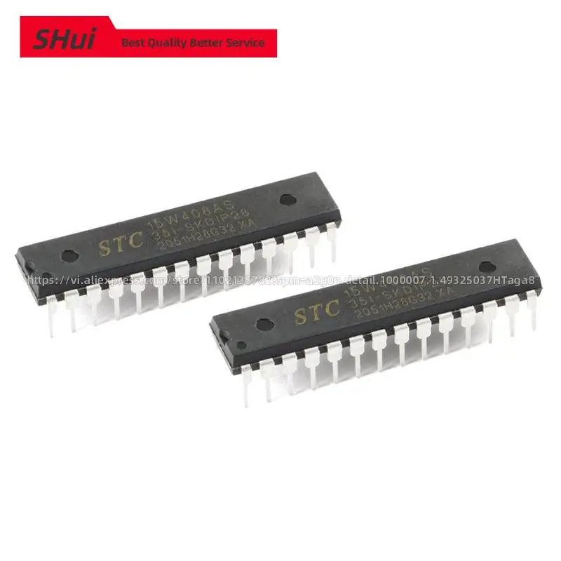 

5pcs STC15W408AS Microcomputer Microcontroller MCU SMD STC15W408AS-35I-SKDIP28 1T 8051 Single Chip IC