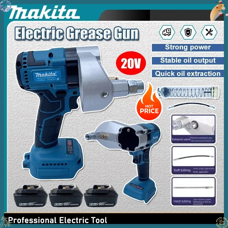 

Makita Brushless Electric Grease Gun For 18V Battery Wireless Fully Automatic High-Pressure Excavator Specific Grease Gun Tool