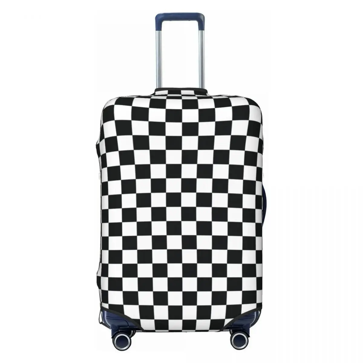 

Чехол для багажа с черно-белым клетчатым узором, забавный защитный чехол для чемодана, подходит для чемоданов 18-32 дюймов