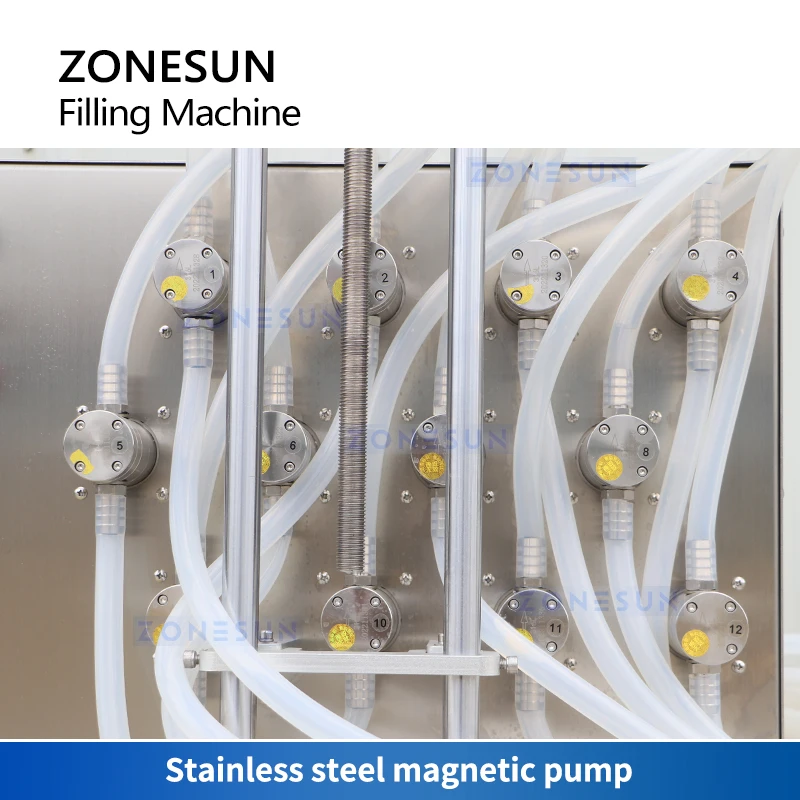 ZONESUN-Máquina De Enchimento De Garrafas Semi Automática, Enchimento De Água De Bomba Magnética, Embalagem Líquida De Bebidas, ZS-MPYT12P