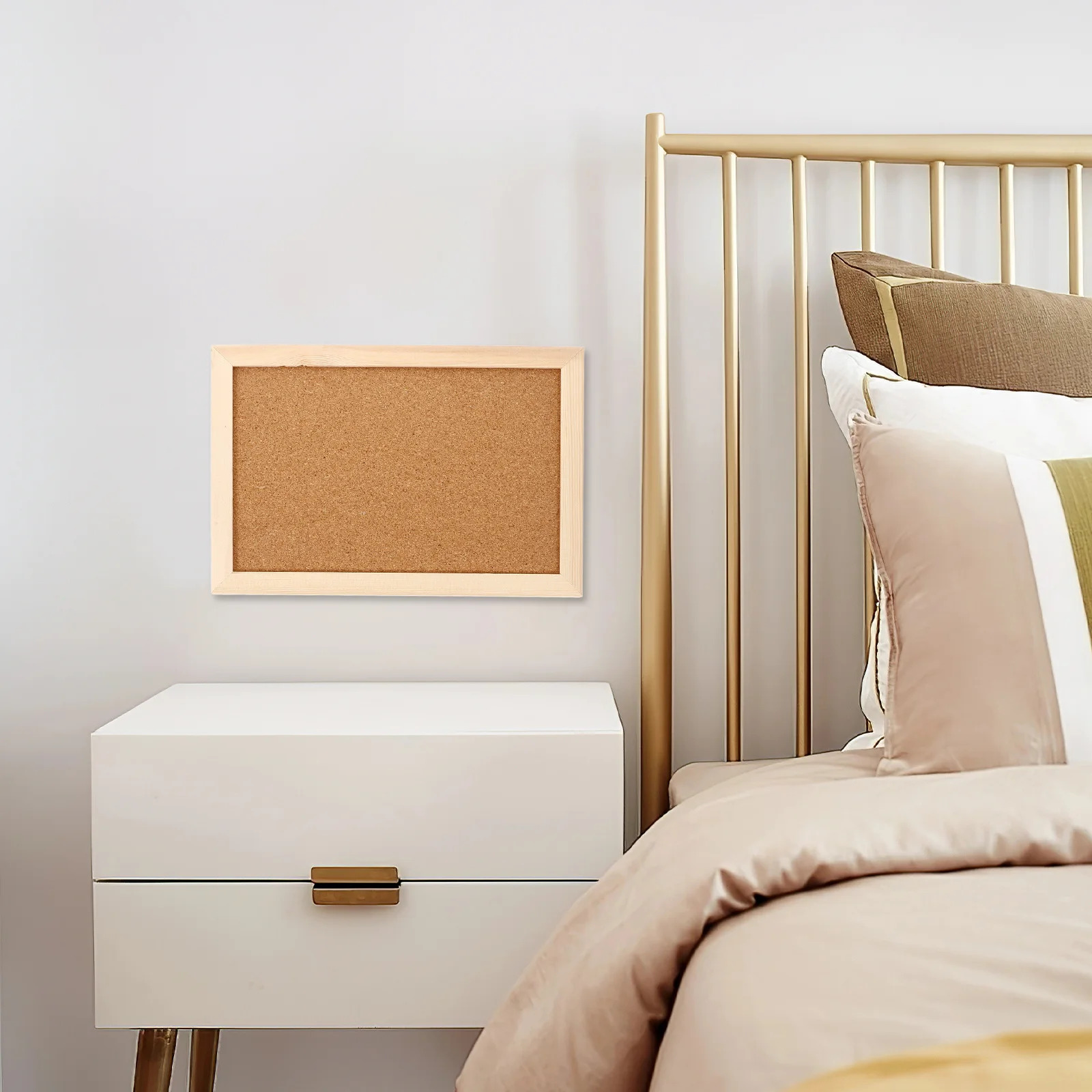 2Pcs Bulletin Board Natural Cork Surface Hanging Bulletin Boards for Office School Home Message Notice Display Board