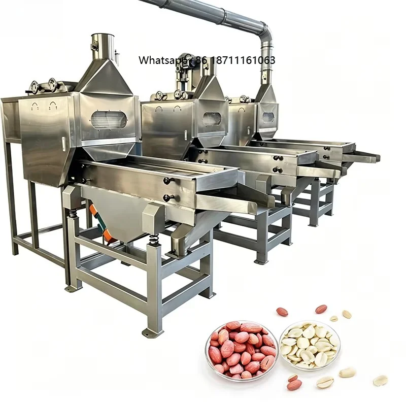 Customizable 800-1000kg/h Stainless Steel Split Nut Blanching Machine Roasted Peanut Peeling Machine ISO CE