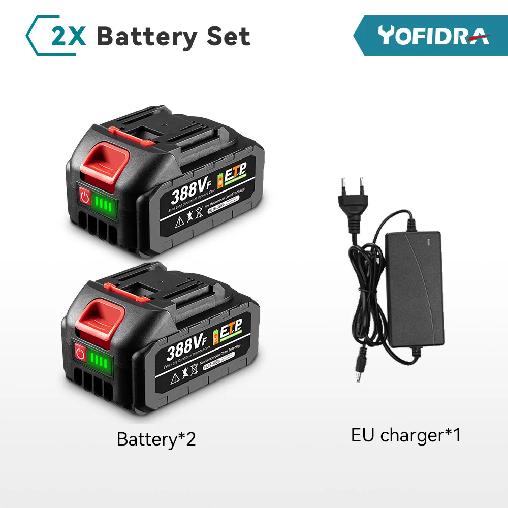 YOFIDRA 18-20V Oplaadbare 928vf 388vf 128vf Plus Lithium Ion Batterij voor 21V 18V Power Tool vervangende Batterij