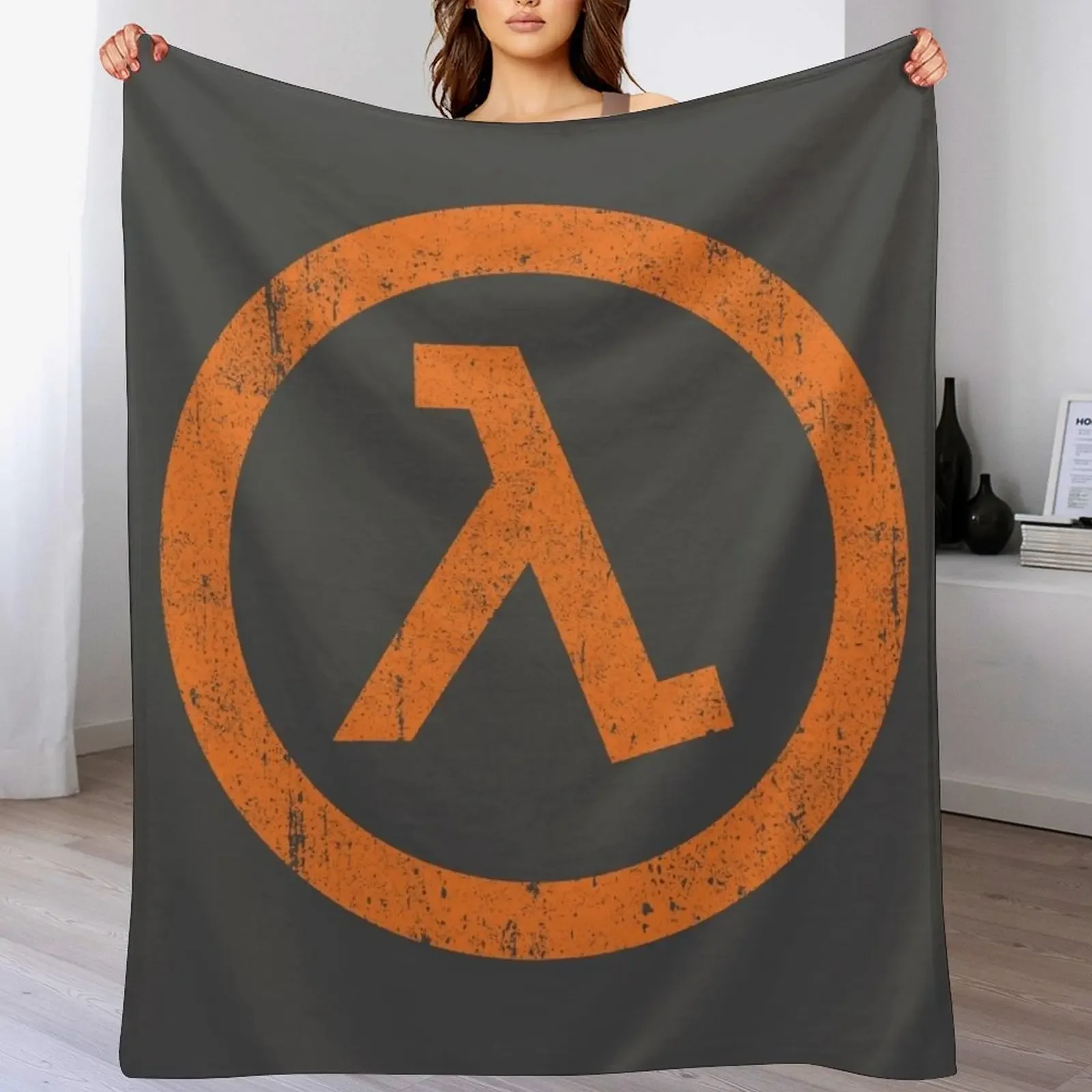 

Half Life Lambda Symbol Throw Blanket Thins valentine gift ideas Luxury Designer Shaggy Blankets