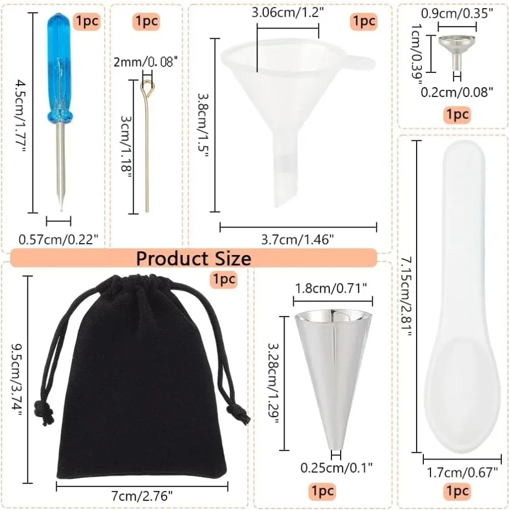Mini Funnel Set for Cremation Jewelry Filling Small Bottles Funnel Filler Kit Jewelry Ashes Fillers Funnel for Urn