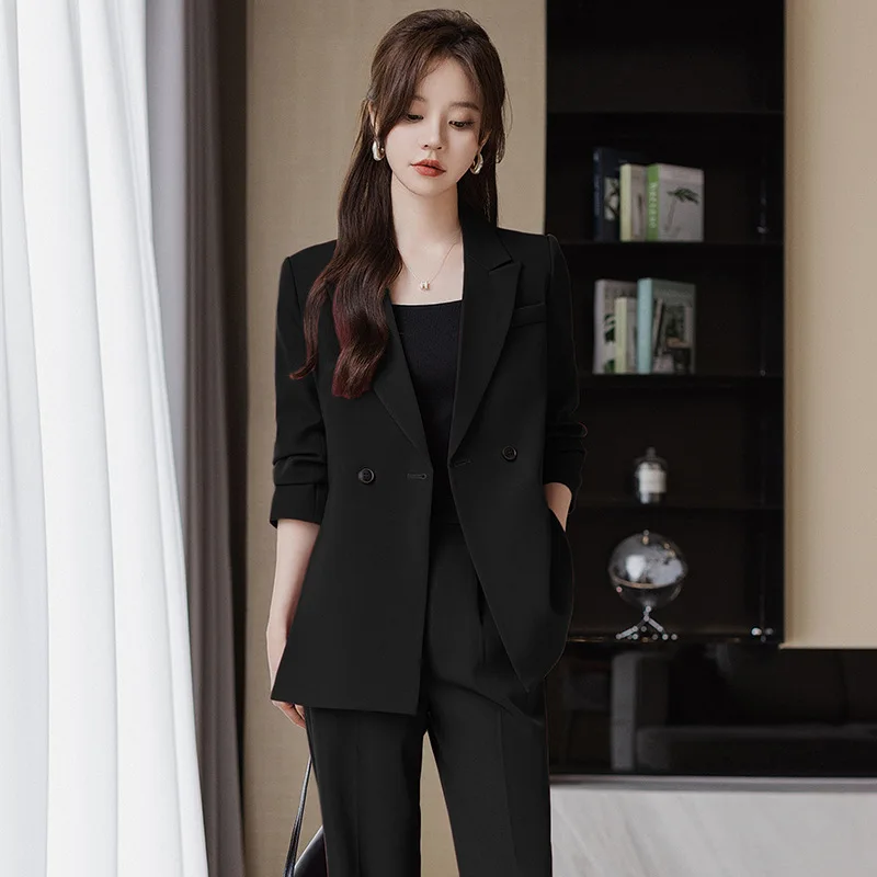 Business Suit 2023 New Solid Color Commute Formal Fashion Temperament Twinset Suit Slim Fit Wholesale