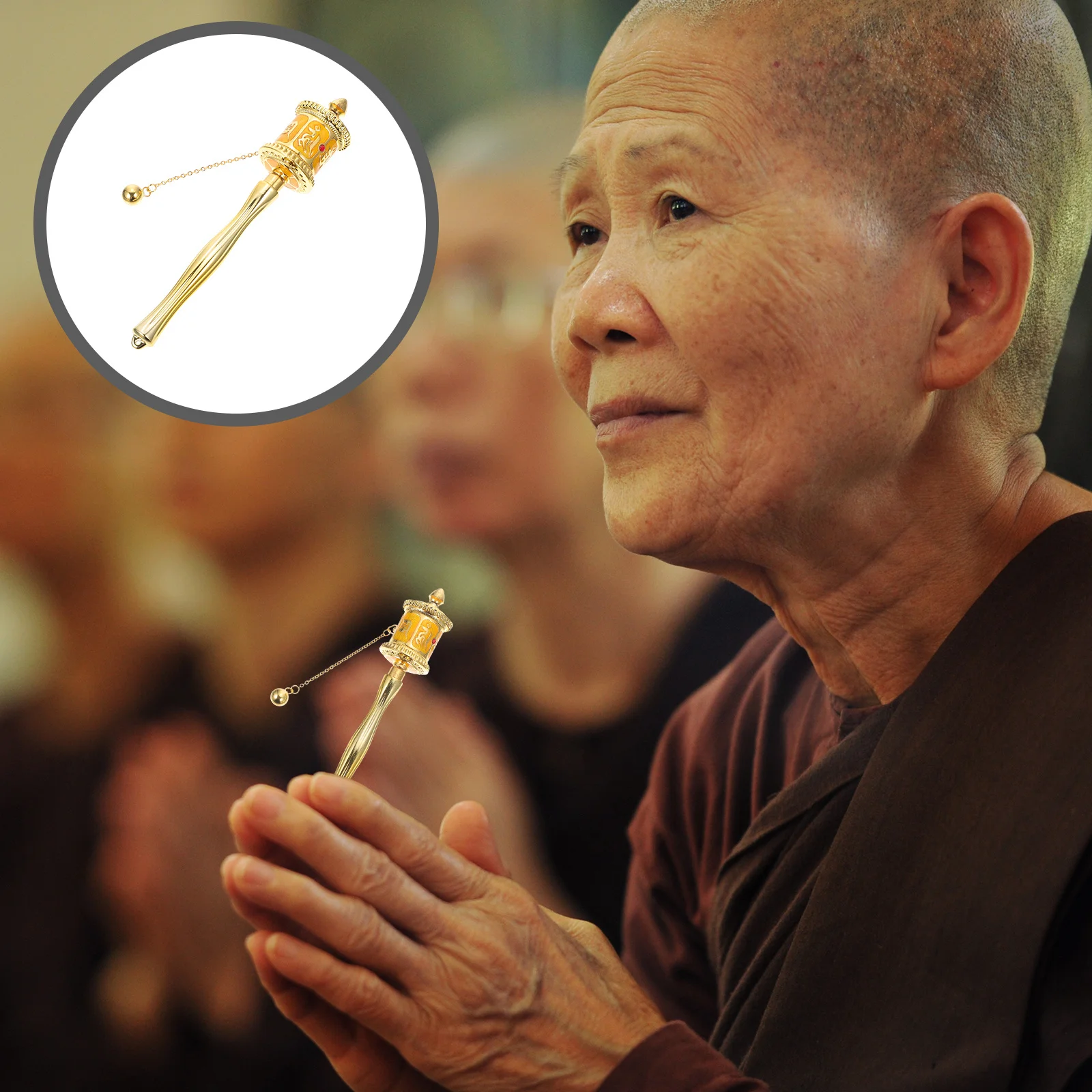 

Delicate Prayer Wheel Religious Prop High-Quality Material Long Lifespan Unique Role in Relaxation and Blessing