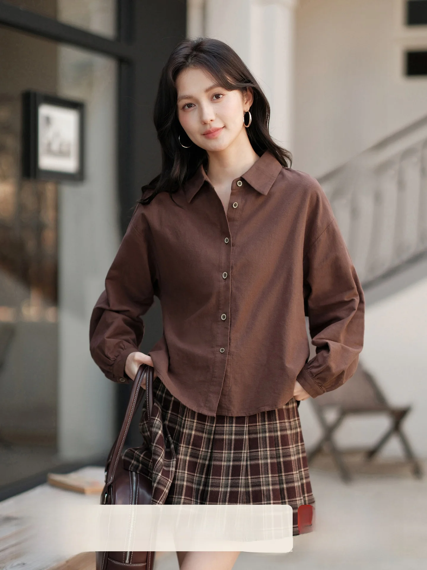 

Casual Loose Long Sve White Floing irt Women's Spring Versatile Base Layer Top Korean Sle Cotton Commute Sle