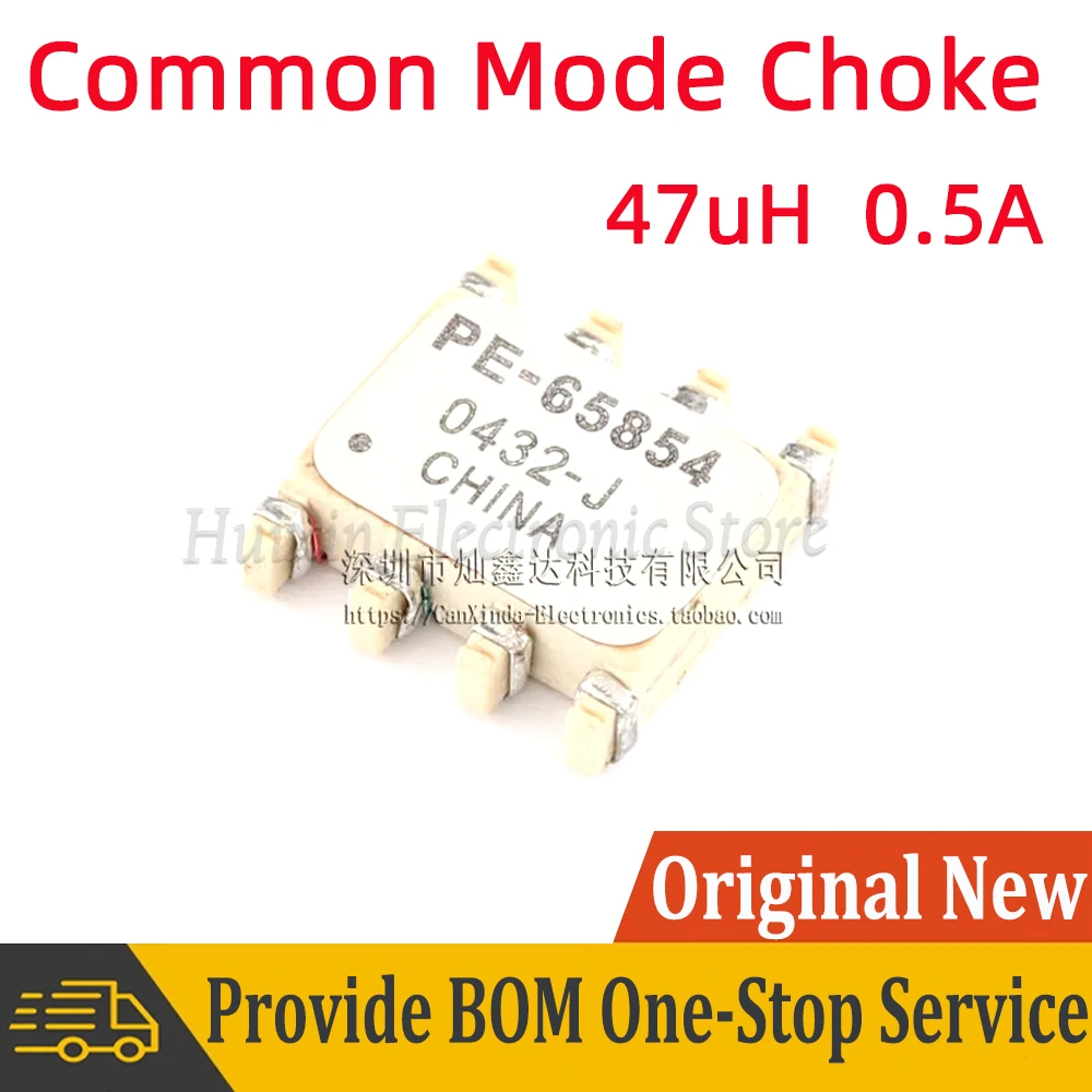 2pcs Surface Mount SMD Common Mode Chokes Coil Filter Inductor Inductance 47uH 0.5A  PE-65854NL PE-65854 EMI