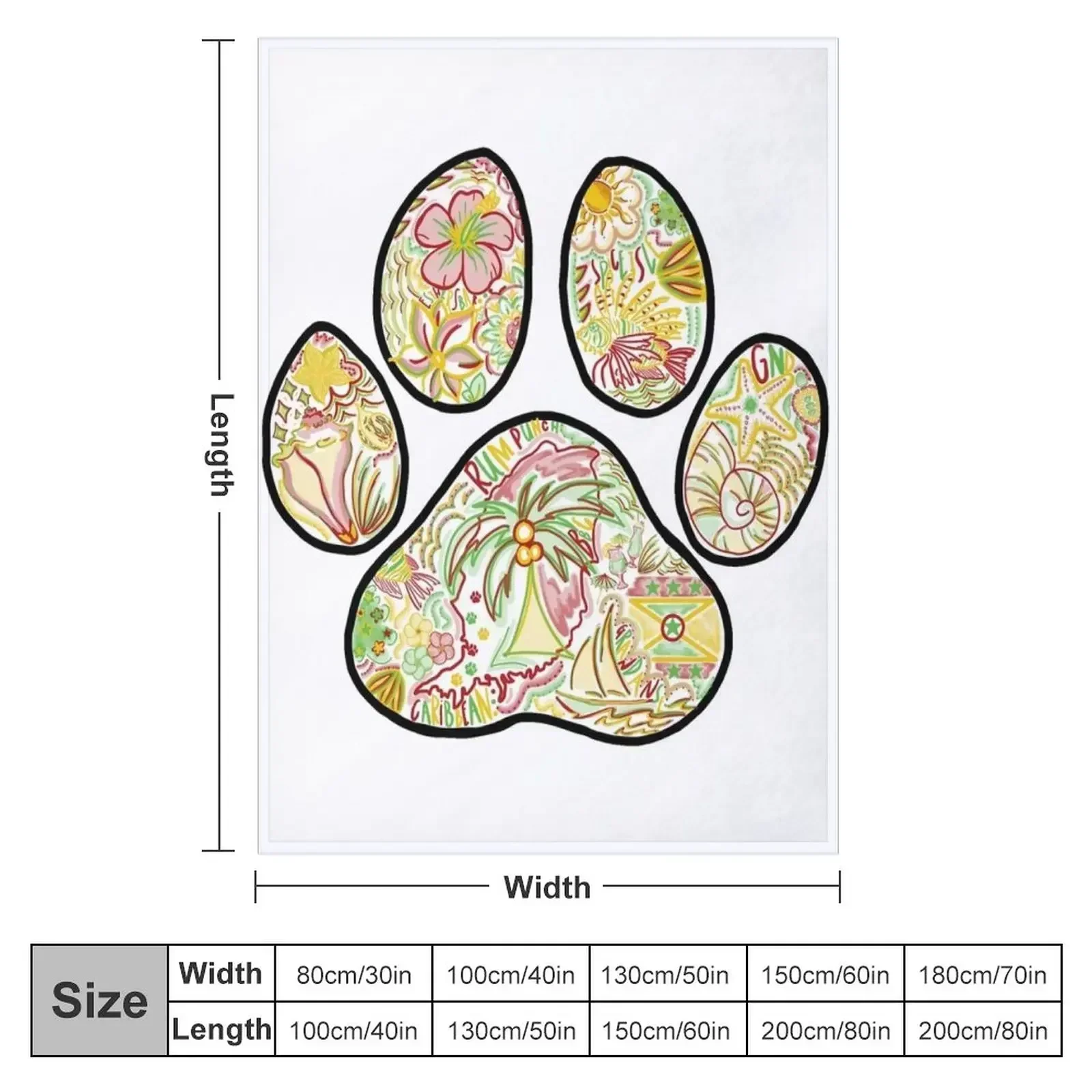 PAWPRINT - GRENADA Throw Blanket halloween Bed linens Summer Beddings Beautifuls Blankets