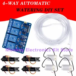 DIY Water Pump Soil Moisture Sensor Relay Module Automatic Irrigation System Self Watering DIY Kit 4WAY Garden Flower Greenhouse