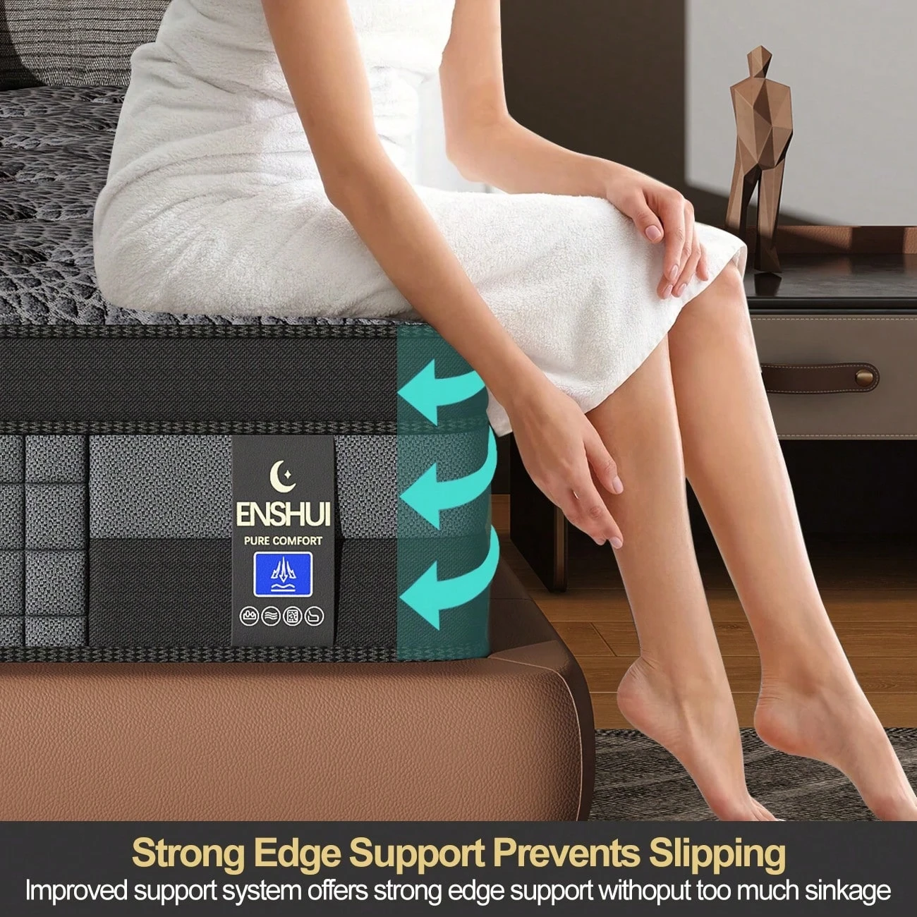 ENSHUI Medium Firm Hybrid Mattress 12inch Twin Full Queen King Mattress in a Box, Gel Memory Foam & Pocket Springs for Pressure Relief, Edge Support, Motion Isolation,CertiPUR-US