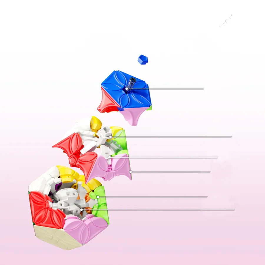 SengSou กลีบ Megaminx Magic Cube รูปร่างแปลก Megaminxed Dodecahedron Professional Magic Cube ของเล่นเพื่อการศึกษาสําหรับผู้ใหญ่