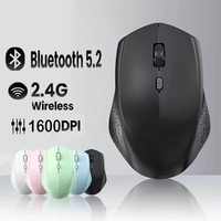Wireless Mouse Bluetooth Silent Dual Model Rechargeable 1600 DPI Readjustable 2.4GHz For MacBook Laptop PC Office 2025