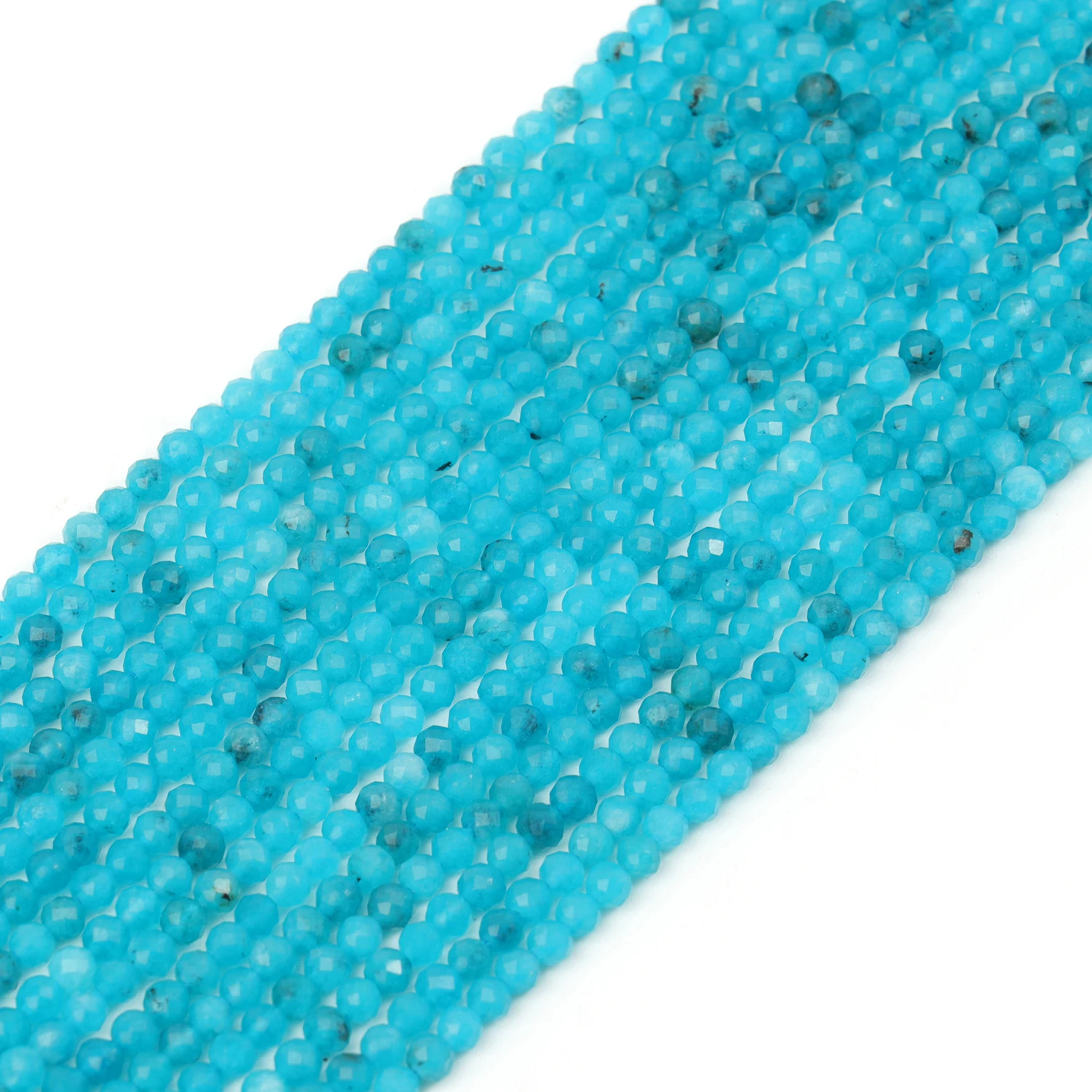 Großhandel Facettierte 2 3 4mm Naturstein Blaue Chalcedon Perlen Runde Kleine Lose Perlen für Schmuckherstellung DIY Armbänder Halsketten – Detail 2
