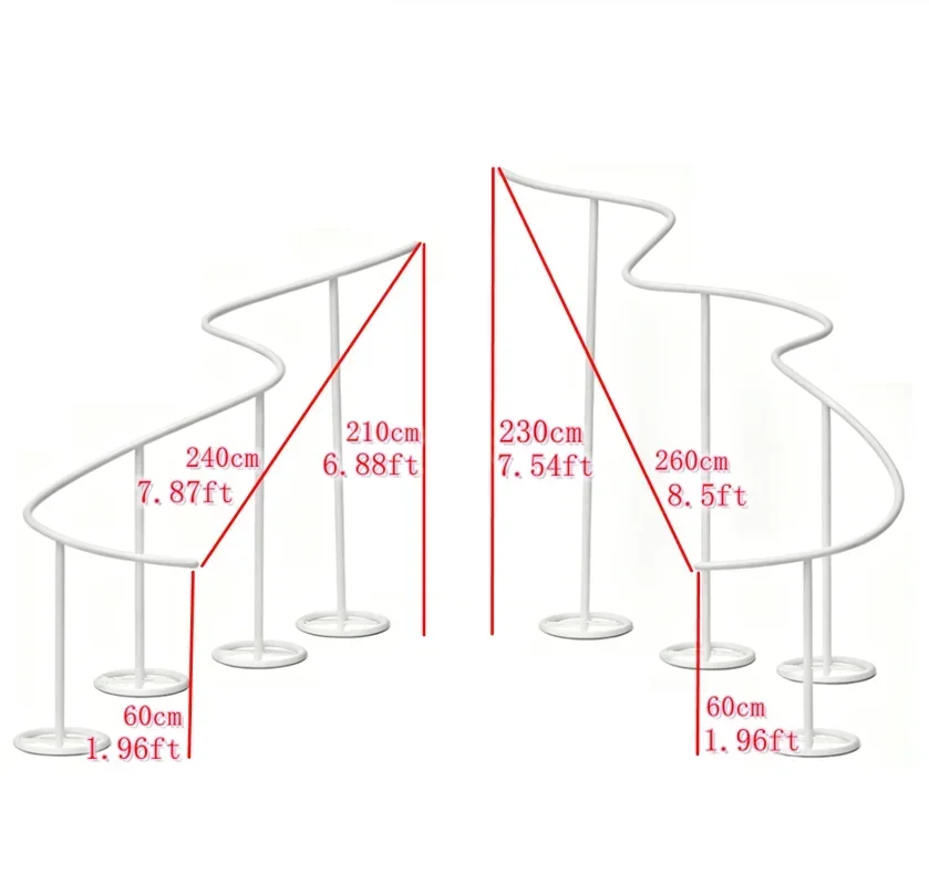 Luxuriöser Weißer Metall-Hochzeitsbogen für Outdoor-Zeremonien, Wiederverwendbarer Hintergrundständer für Vorhänge und Blumendekoration – Detail 1