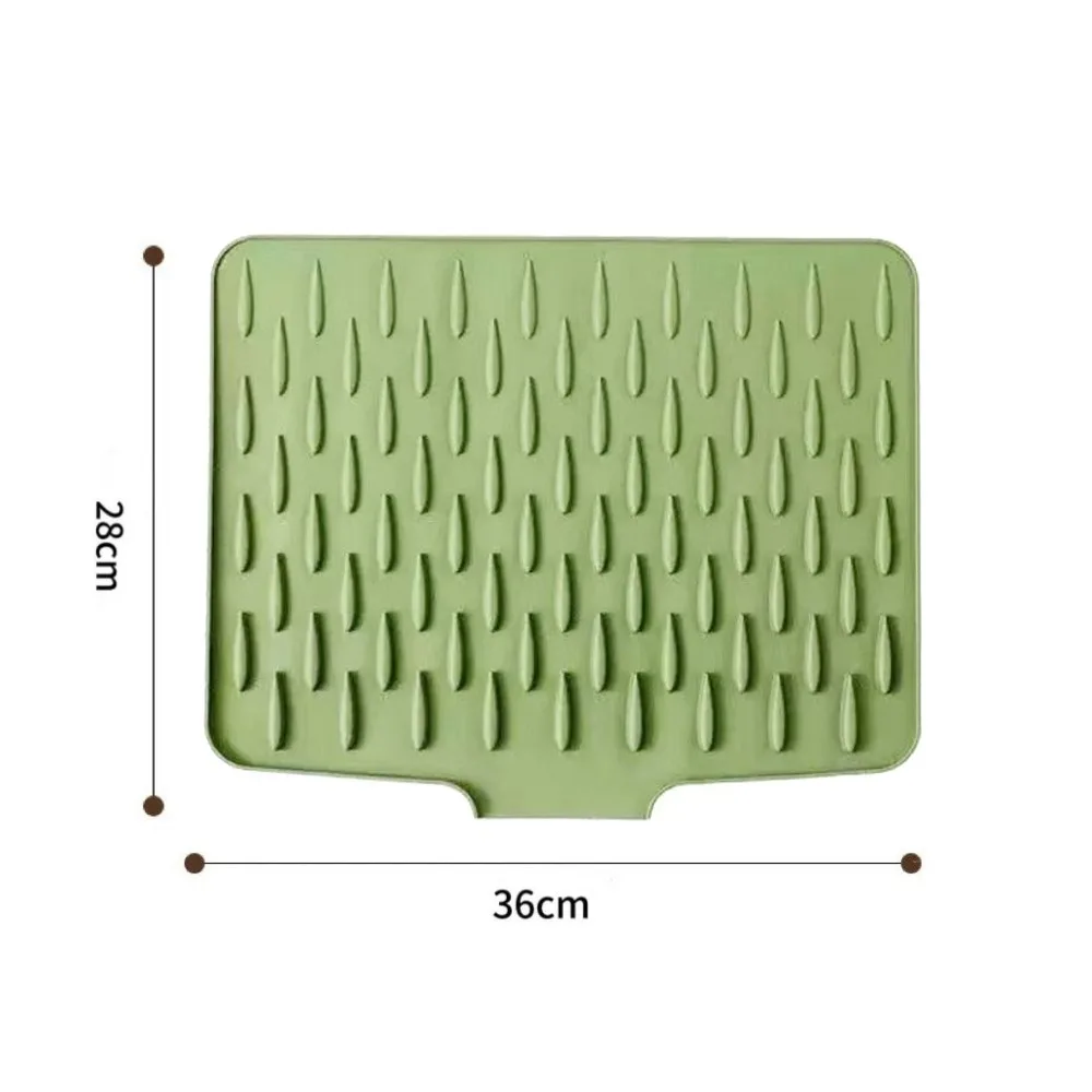 Silicone Kitchen Drainage Mat Heat Resistant Sloped Silicone Drain Mat Multi-Function Non-Slip Base Countertop Drain Mat