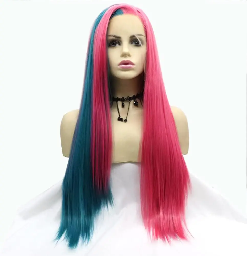 

Парик из термостойкого волокна, розово-красного цвета, разных цветов