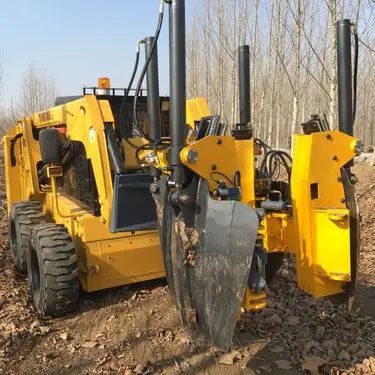 High Flow Rate Skid Steer Loader, Tree Spade Machine, Shovel Tree Digger, 100HP, para venda