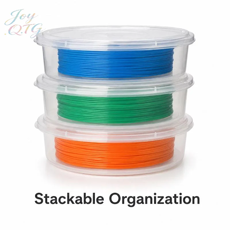 Hot Sale 5Pcs Stackable Clear Round 3D Printer Filament Storage Box Moisture Dust Proof Spool Container
