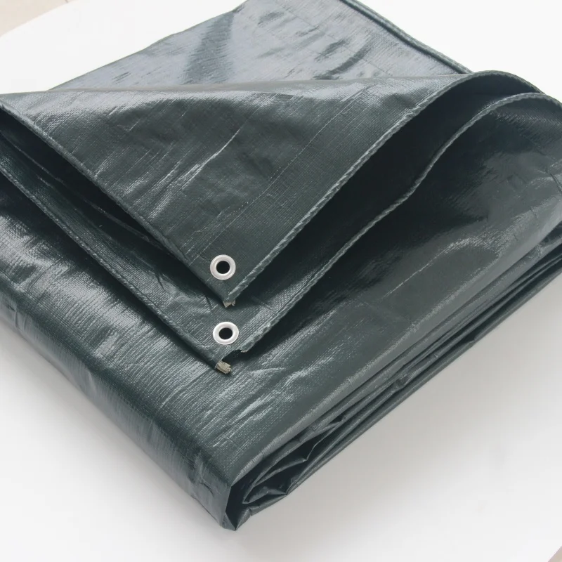 Black Plastic Tarp Waterproof Tarpaulin 14 Mil Durable Black Cover Sheet with Grommets for Truck, Cargo, Pool, Storage Shed