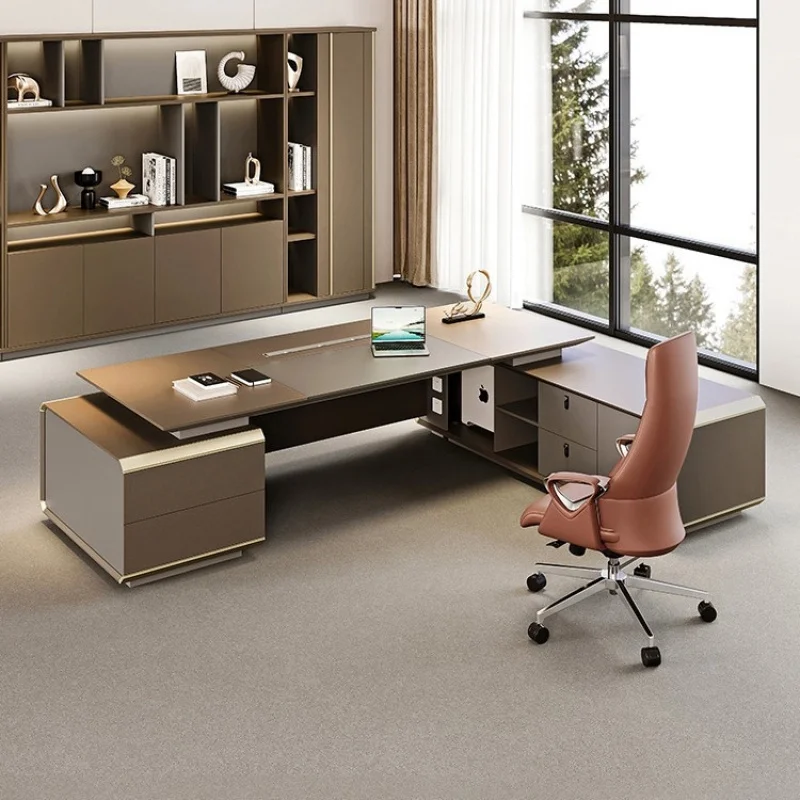 CEO desk,boss table,office Furniture,And Chair Set, Simple Modern , Office Manager'S Desk, Light Luxury'S High-End Executive