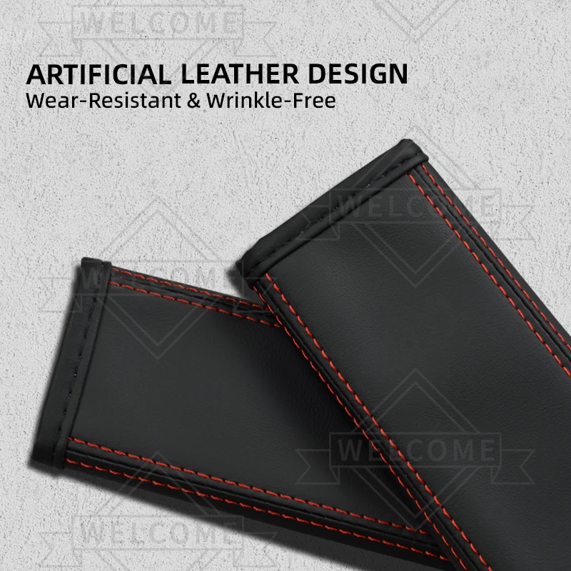 2Pcs For RS GT Sport Emblem Logo Twingo Kangoo Clio Duster Rafale Kadjar Leather Car Safety Belt Shoulder Cover Pads Interior view 3