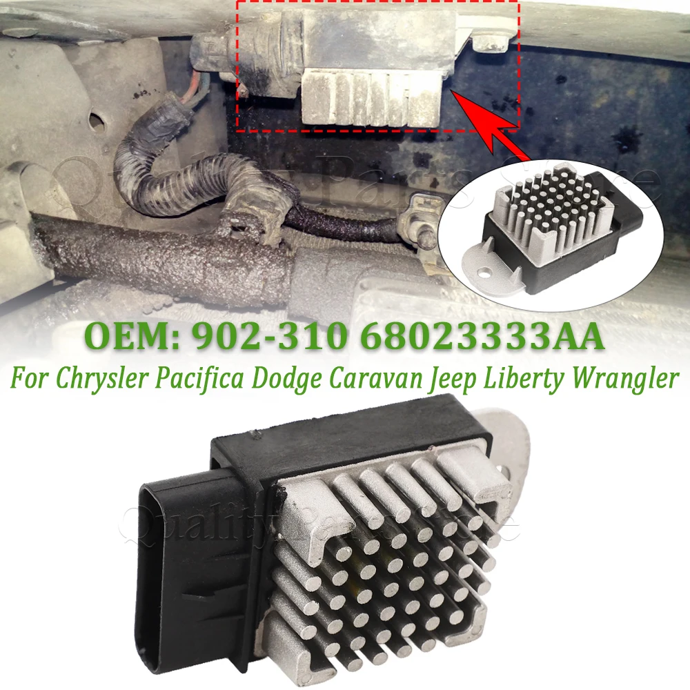 902-310 For Chrysler Pacifica Dodge Caravan Jeep Liberty Wrangler Car Engine Cooling Fan Relay Module New 68023333AA 68041017AB
