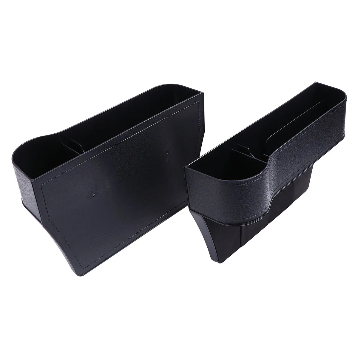 

2pcs Plastic Seat Box Black For Main Driving Front Passenger Durable Abs Storage Solution Organiser Case Car Practical Box Seat