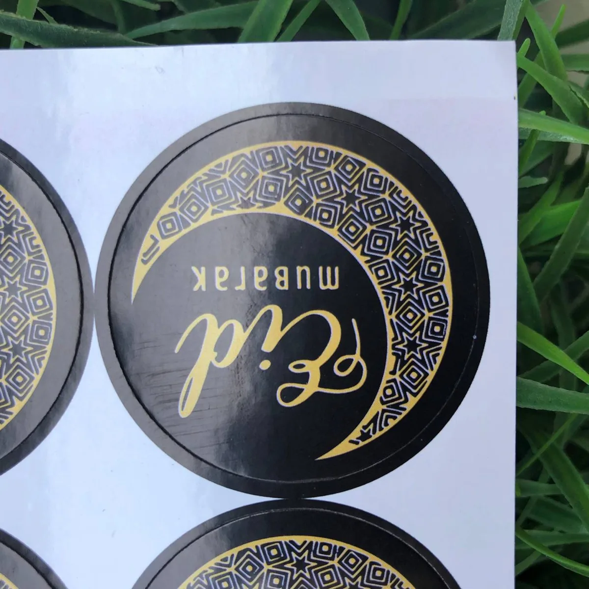 

100pcs Eid Mubarak Stickers Waterproof Paper Party Decoration Letters Sticker Supplies Party Pasters