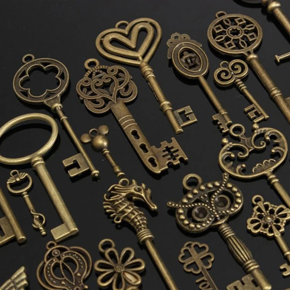 

69 Pcs DIY Jewelry Making Supplies Pendant Bronze Notebook Decorations Charms Different