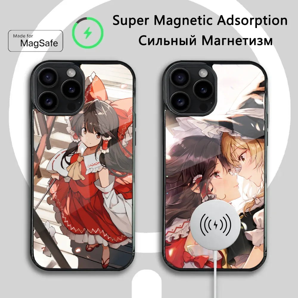 Reimu Hakurei T-TouHou P-Project Phone Case For iPhone 16 15 14 13 12 11 Plus,Pro,Max Mini Magsafe Magnetic Wireless Charging