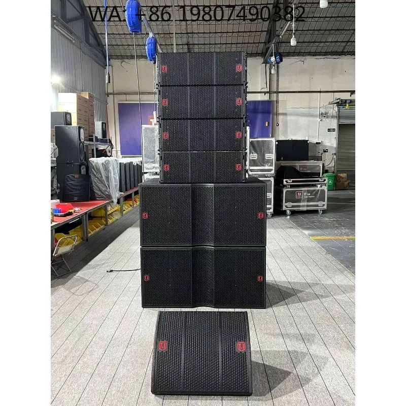 Dual 10 Inch Two-Way Line Array Speaker, Passive PA System for Indoor Outdoor Events and Church