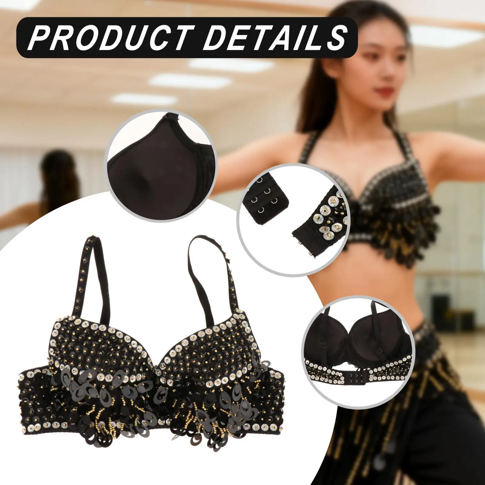 Lady's Belly Dance Bra Top Women Belly Dance Bra Glitter Belly Dance Bra Top