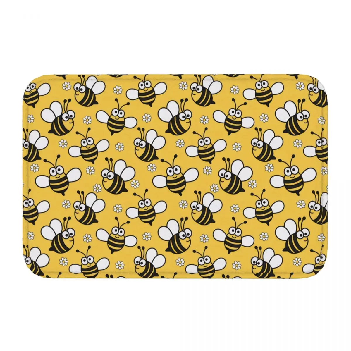 Cute Little Bee Doormat Non-Slip Entrance Bathroom Kitchen Door Floor Mat Living Room Rug Carpet Footpad