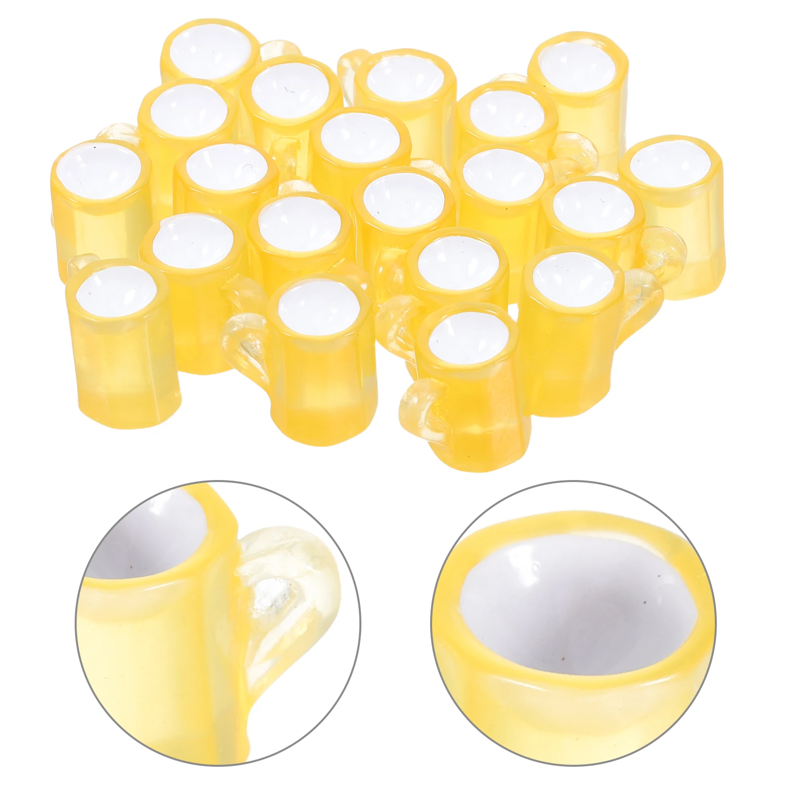 

20pcs Miniature Beer Cups Resin Mini Mugs Tiny Beer Glass Creative Photo Props Party Supplies Compact Design Long Lasting