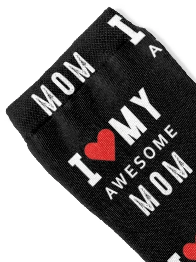 I love my awesome mom Socks winter gifts Christmas Ladies Socks Men's