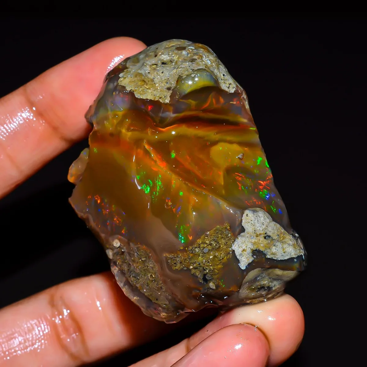 Natural Ethiopian Opal Rough 25-80CT Raw Gemstone Welo Fire Opal Jewelry Making Mineral Specimen Randomly Selected One view 2