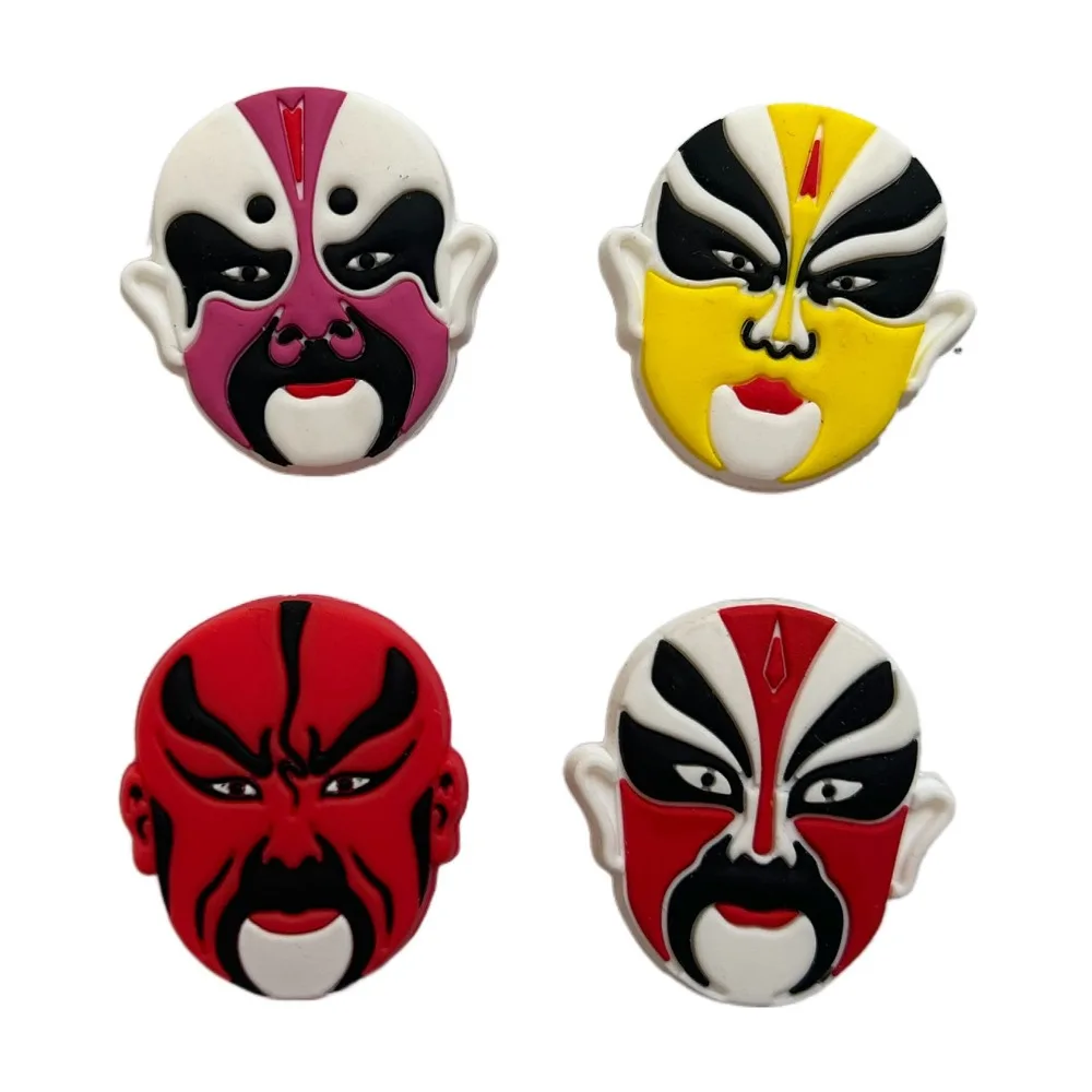 Peking Opera Mask Tennis Shockproof Absorber Silicone Chinese Style Tennis Racquet Shock Absorber Shock Absorption