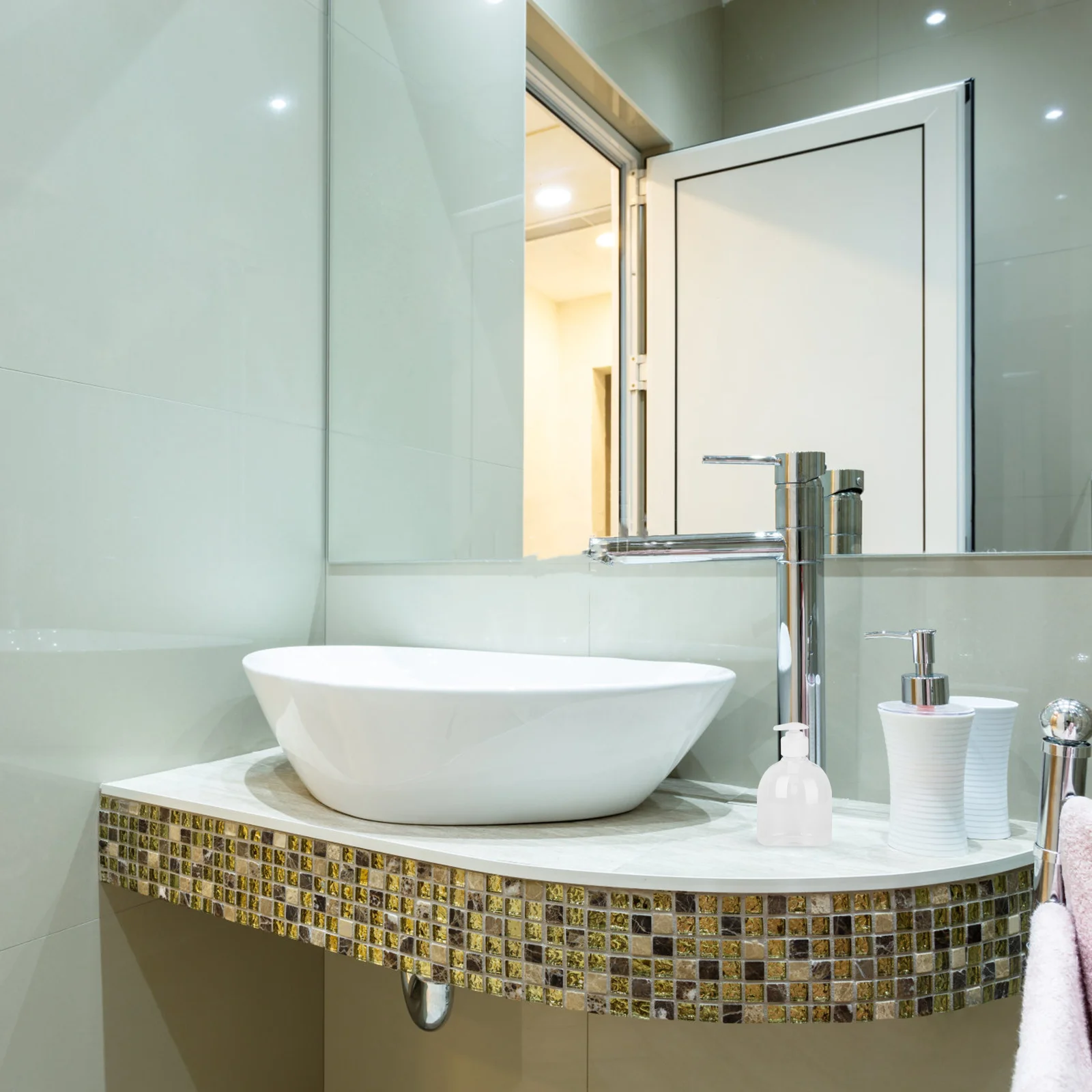 2개 500ml 플라스틱 펌프 병 디스펜서 손 세정제 샴푸 바디 워시 로션 여행용 욕실 침실용 리필 가능 무독성