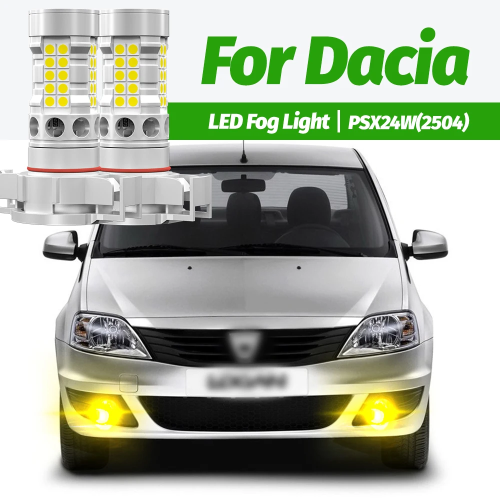 2 Stück LED Nebelscheinwerfer Blub Lampe PSX24W 2504 Canbus Kein Fehler für Dacia Logan 1 2009 2010 2011 2012