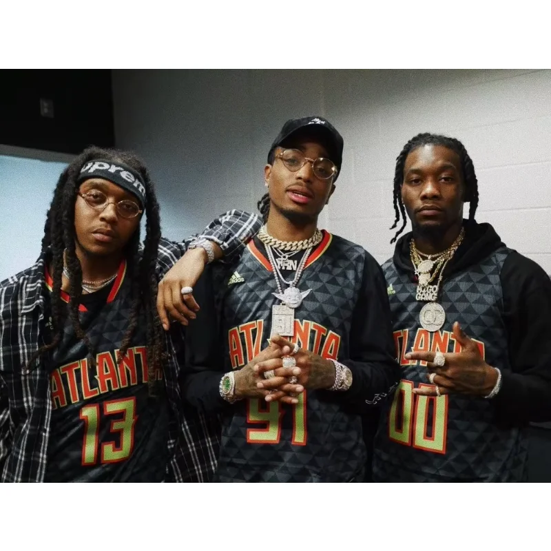 Hot New Migos Rapper Music Hip Hop Group-Silk Art Poster Wall Sticker Decoration Gift