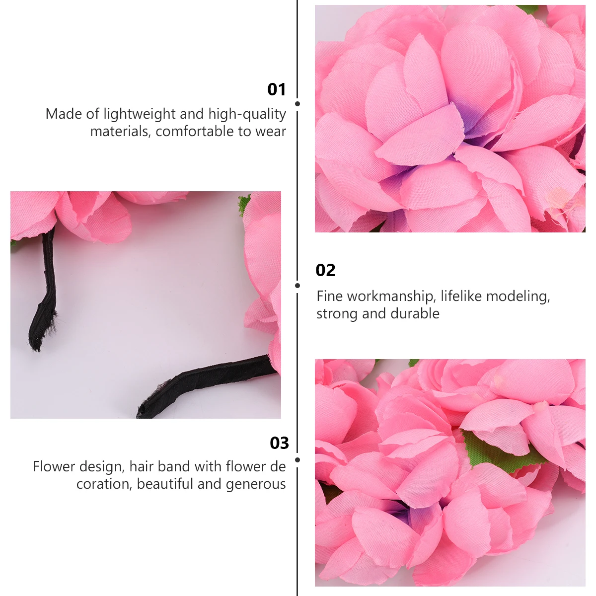 

Floral Headdress Halloween Party Costume Headband Fake Flower Elegant Floral Headwear